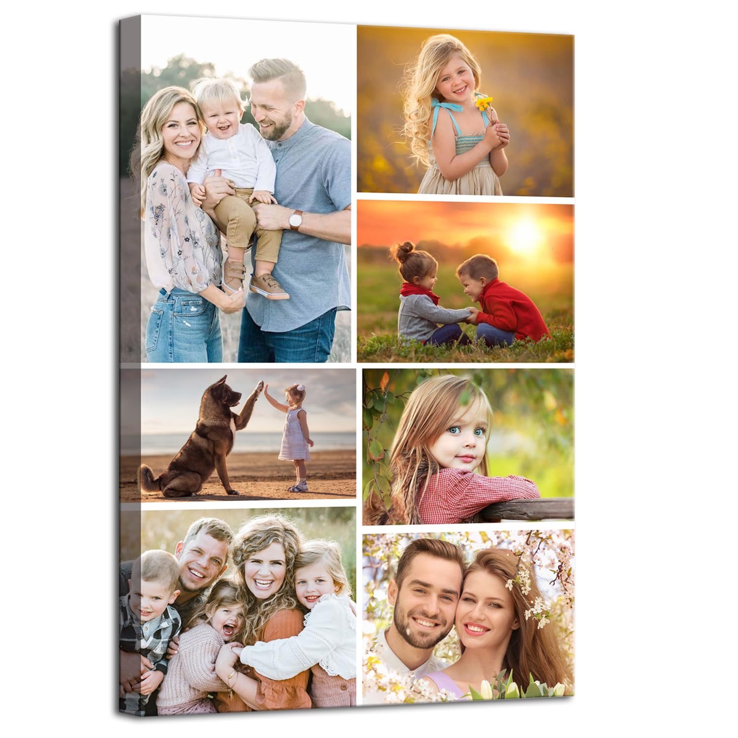 ZHIYYHAO Custom Multi Photo Collage Upload Your Photos Framed Customized Canvas Wall Art Multi Pictures Prints to Canvas for Living Room Bedroom Study room Home Decor (CF-4,12.00L X8.00W'')