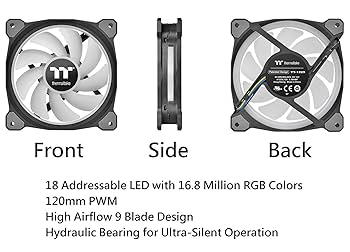 Amazon.com: Thermaltake Riing Duo 140mm 16.8 Million RGB