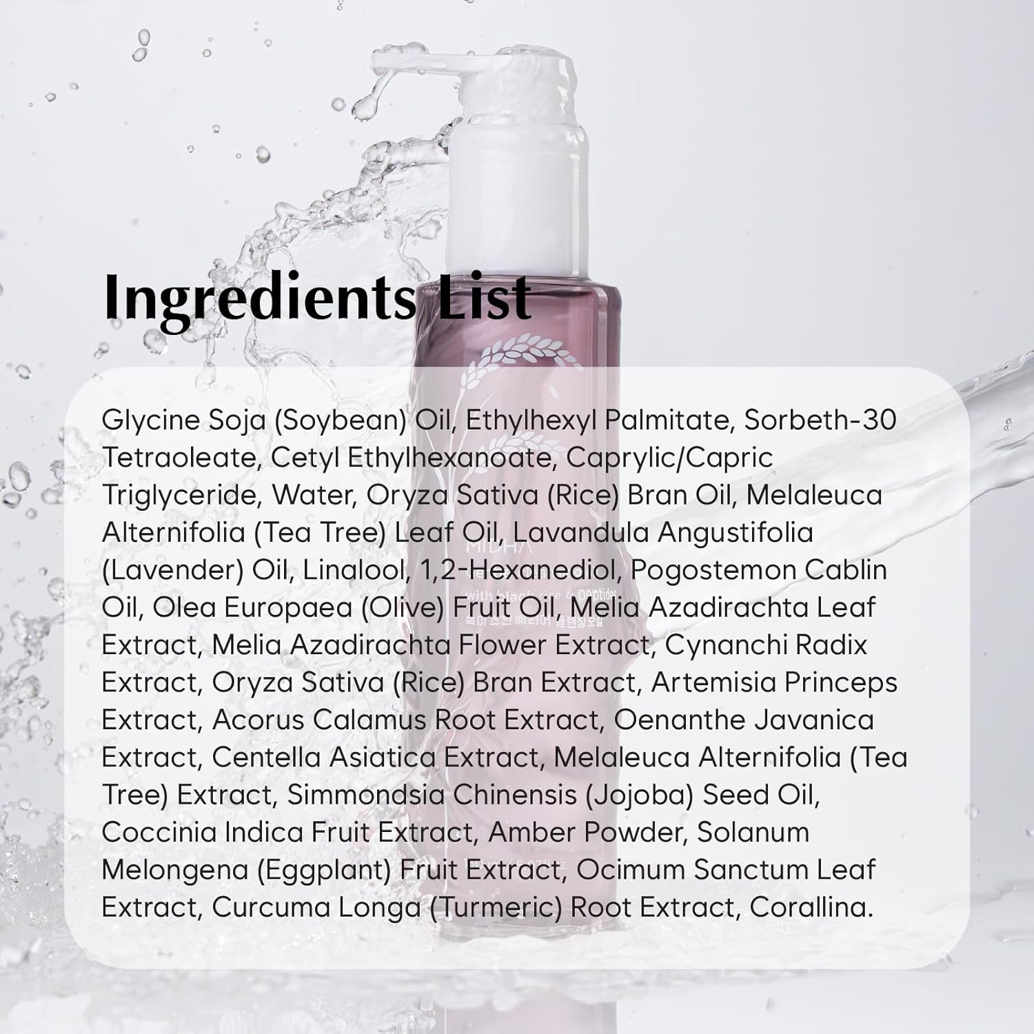 MIDHA Gentle Cleansing Oil with black rice & peptides,5.07fl.oz/150ml,Deep cleansing, Skin barrier support, Nourishing cleansing oil, Gentle Daily Cleanser, Moisture-locking cleanser - Image 9