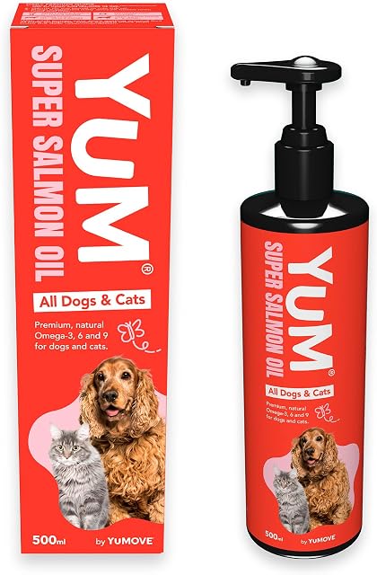 YuM by YuMOVE Super Salmon Oil for All Dogs & Cats | Natural Omega-3, 6 and 9 | Fish Oil Supplement | 500ml