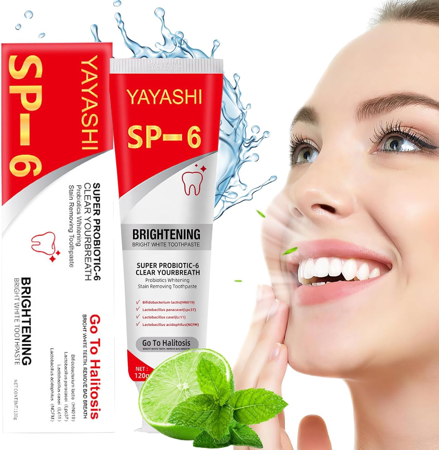 Sp-6 Toothpaste,Super Probiotic Probiotics Bright White Sp-6 Ultra Whitening Toothpaste, Effectively Removes Bad Breath Odor,Fresh Breath