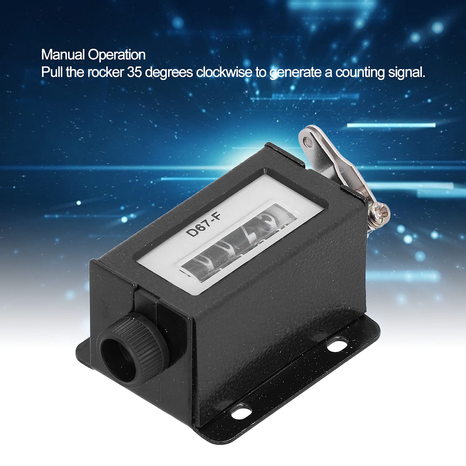 5-Digit Mechanical Hand Pull Counter - Manual Tally Counter For Machinery, Textiles, Packaging (D67-F)