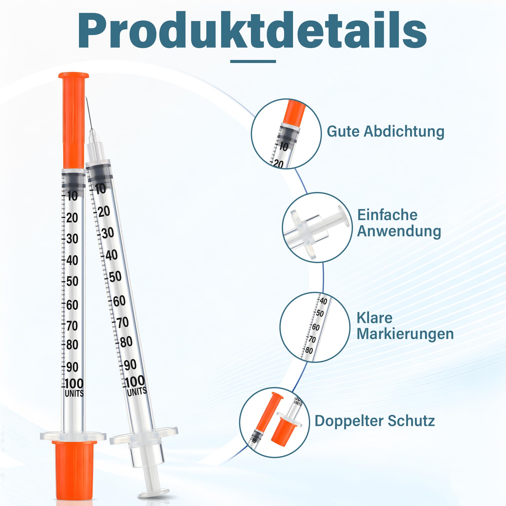 100 Stück 1ml 31G x 8mm Plastiktube für die Flüssigkeitstrennung | Plastiktube mit Skala einzeln versiegelt, für DIY,Tierfutter,die Flüssigkeitstrennung,Laborzubehör