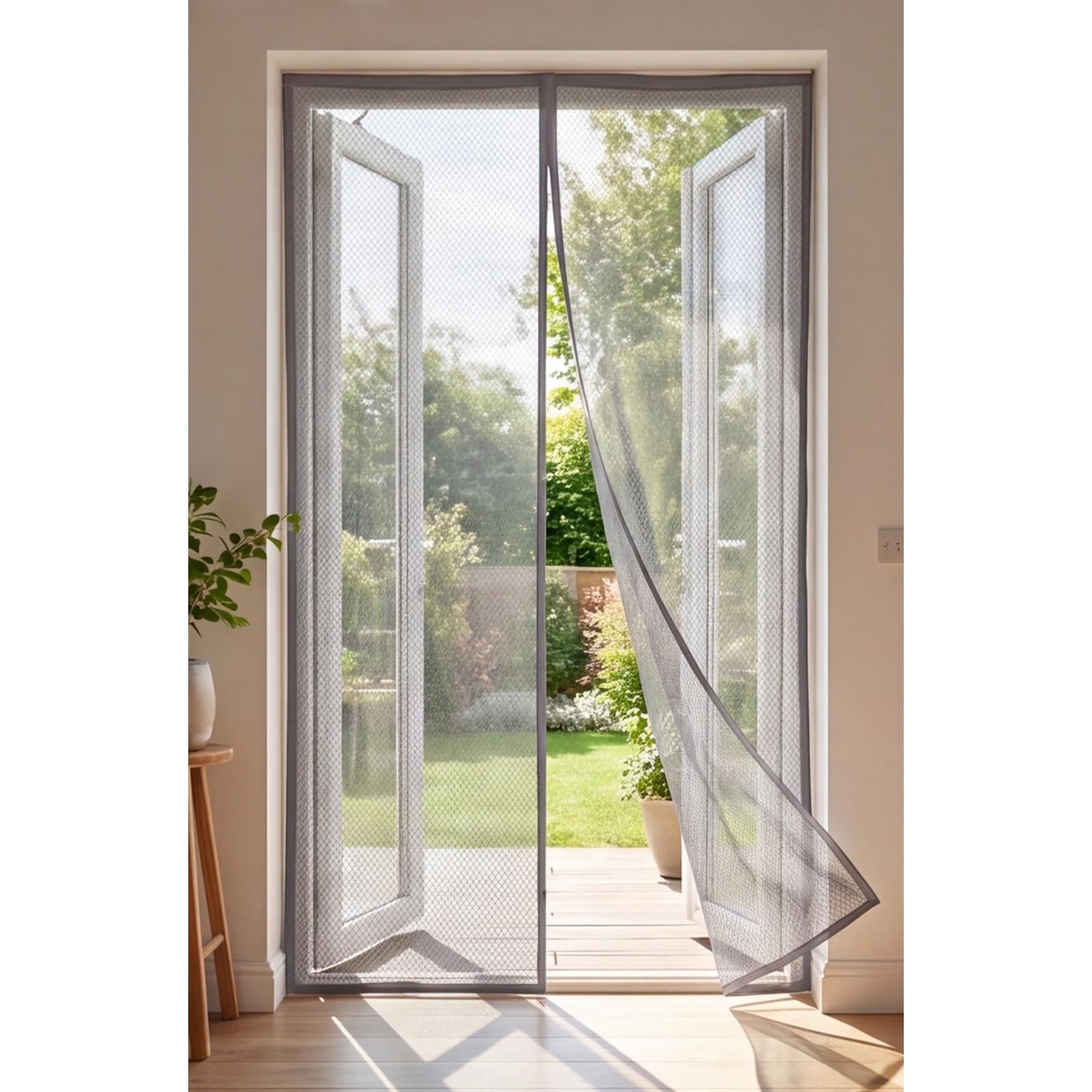 Zanzariera Magnetica Porte 204 x 252 cm Non È Necessario Praticare Fori Zanzariera Porta Finestra Chiusura Automatica Proteggete La Vostra Famiglia Dalle Zanzare, Grigio