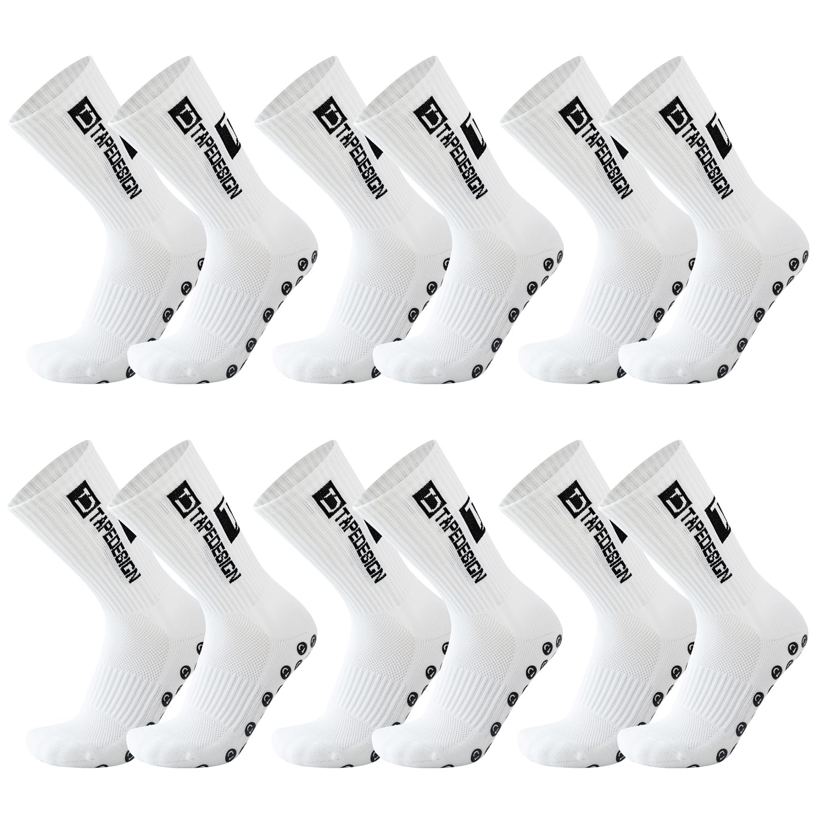 6 Pares de Calcetines Deportivos Antideslizantes, Calcetines de Fútbol, 39-46 Calcetiness Antideslizantes Futbol, Calcetiness Deporte Unisex para Running Ciclismo Trekking Baloncesto