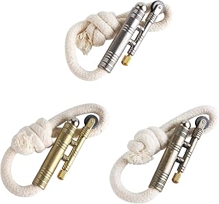 3PCS Windproof Rope Lighter Sailors Trench Vintage Lighter WWII Lighters Portable Survival Shepherds Lighter Outdoor Camping, No Need for Kerosene/Gas, Gifts Army Navy (Bronze, Silver, Gold)