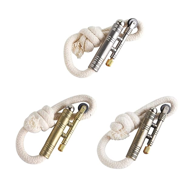 3PCS Windproof Rope Lighter Sailors Trench Vintage Lighter WWII Lighters Portable Survival Shepherds Lighter Outdoor Camping No Need
