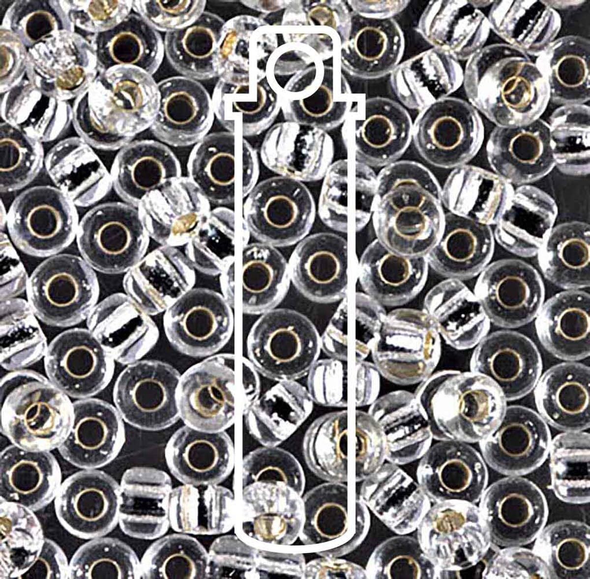 Miyuki Round Seed Bead Size 6/0 20g-Tube Silver Lined Crystal