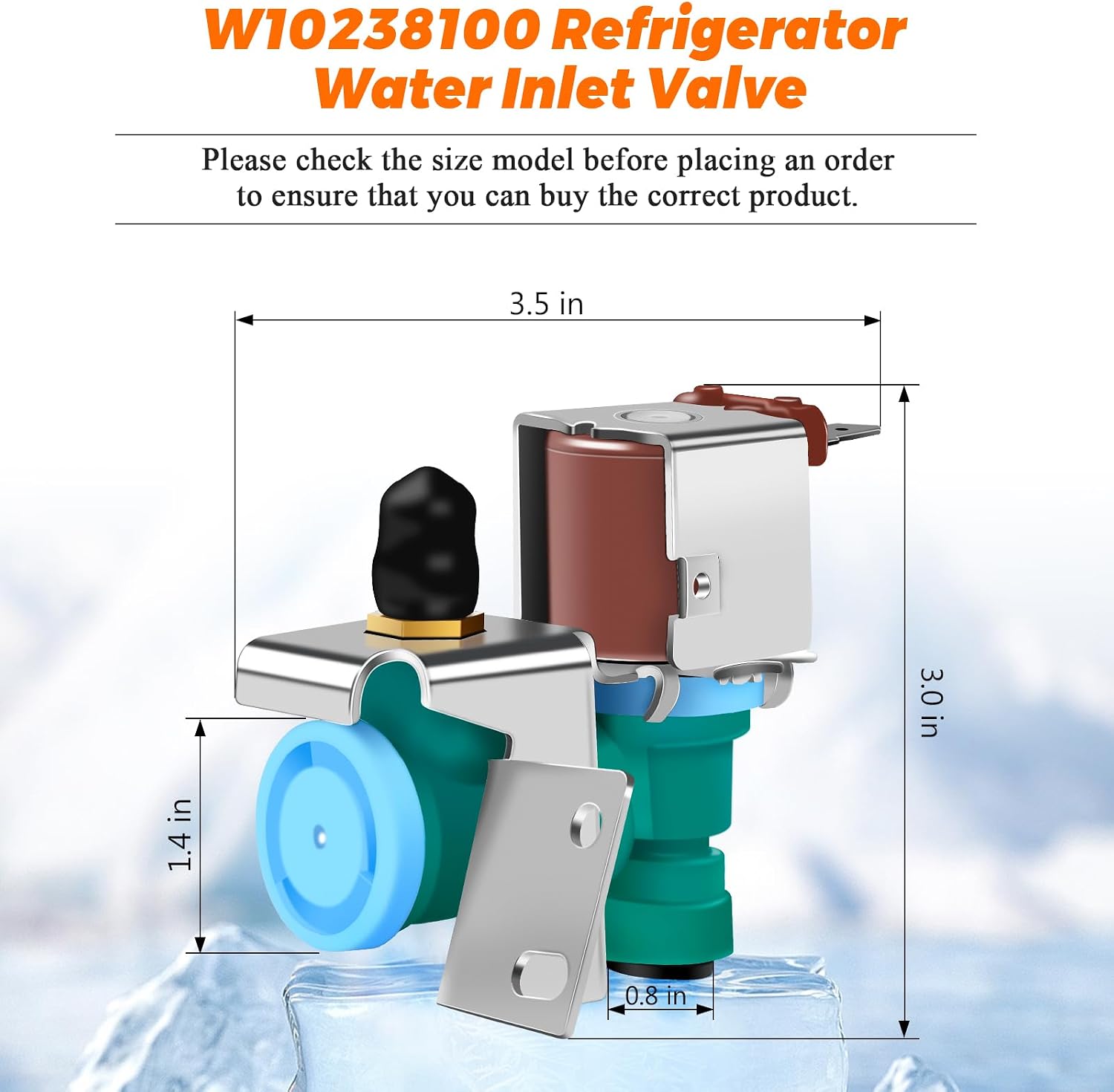 2026 Upgrade W10238100 WPW10238100 W10498992 Refrigerator Water Inlet Valve Fit for Whirlpool Kenmore Kitchen-Aid IKEA Refrigerator Replace AP6017532 IMV-8100 K-77473 W11451511 PS11750831 by Blutoget