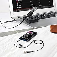 Vista 4 de Mini micrófono vocal/instrumento portátil para grabación de video de voz, canto, vlogging, podcasting, micrófono pequeño para iPhone, teléfono Negro