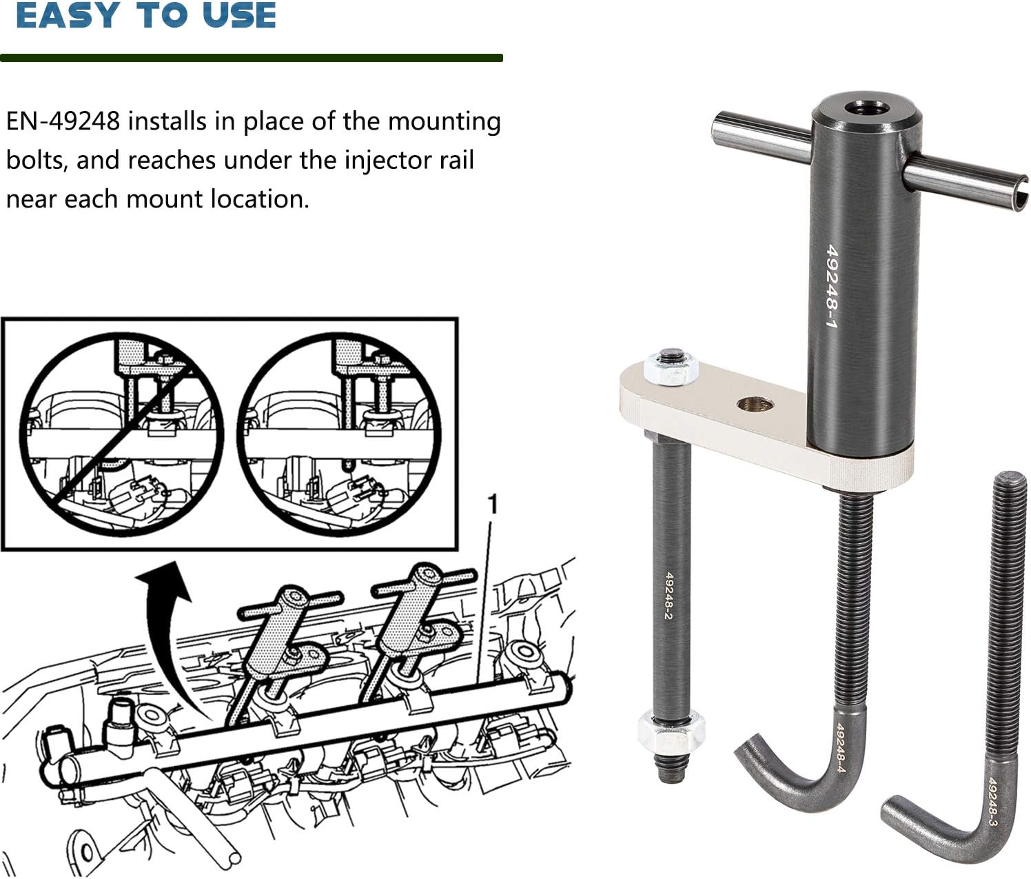 EN-49248 Injector Rail Assembly Remover Tool 6706 for Cadillac, Saturn, Pontiac and Chevrolet 27-214 Direct Injection Engines