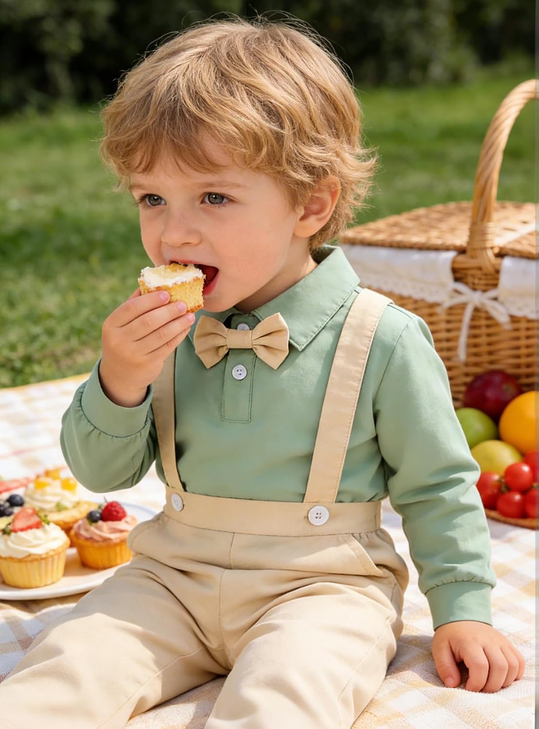 YALLET Toddler Baby Boy Clothes Cute Overalls Fall Winter Outfits Set 1-5T image 3