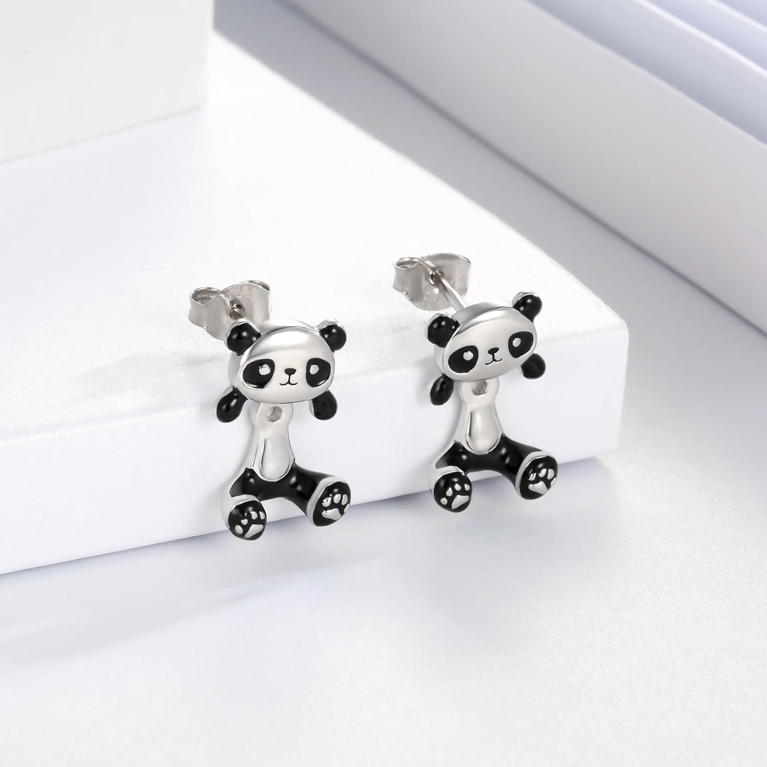 925 Sterling Silver Cute Animal Earrings Panda Cat Dachshund Pug Corgi Koala Bunny Unicorn Otter Penguin Axolotl Raccoon Stud Hypoallergenic Cute Funny Studs Earrings Jewelry Gift for Women