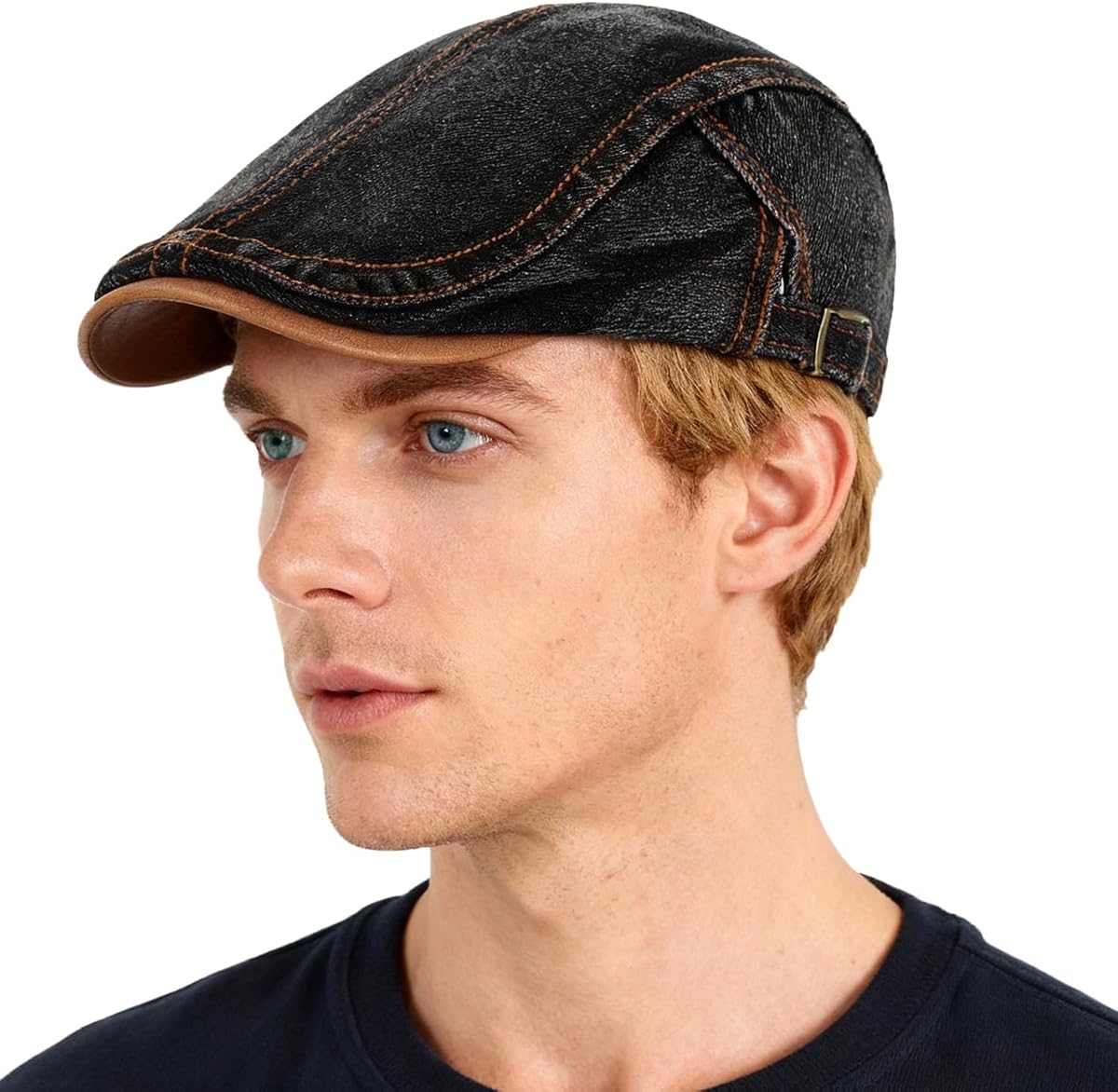 Denim Cotton Newsboy Cap for Men Adjustable Flat Ivy Gatsby Cabbie Driving Berets Hat Irish Hunting Dad Cap Golf Caps