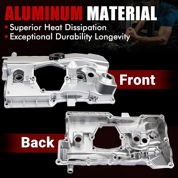 MITZONE N46 N46N Aluminum Engine Valve Cover Compatible with BMW 120i 118i 320i 318i 2.0L 2007-2012 with Gasket Replace 11127555212 11127553171