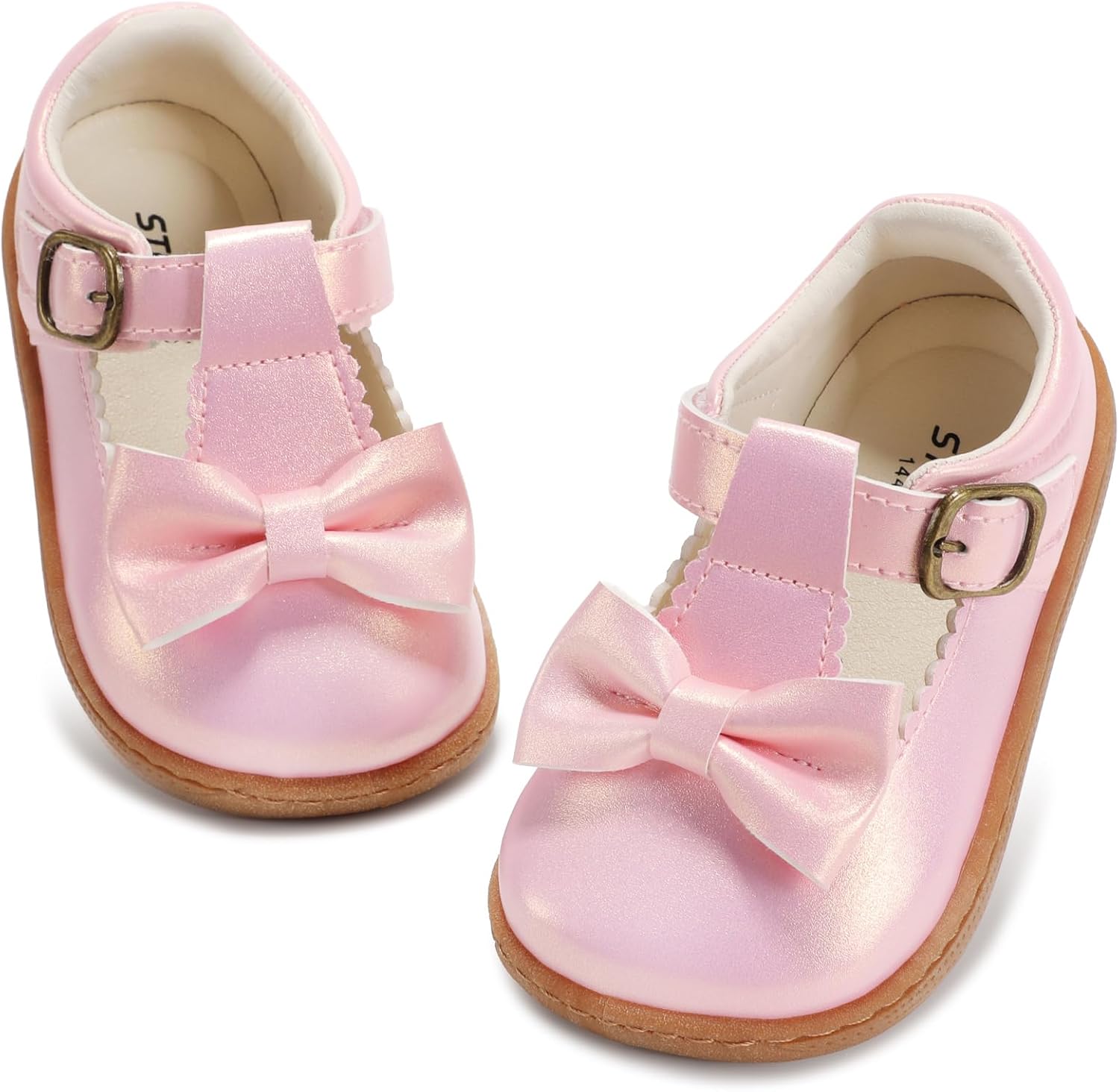 STQ KIDS Wide Little Girls Mary Jane Shoes T-Strap Toddler Girls Dress Shoe for Easter Halloween Christmas Wedding Party Church