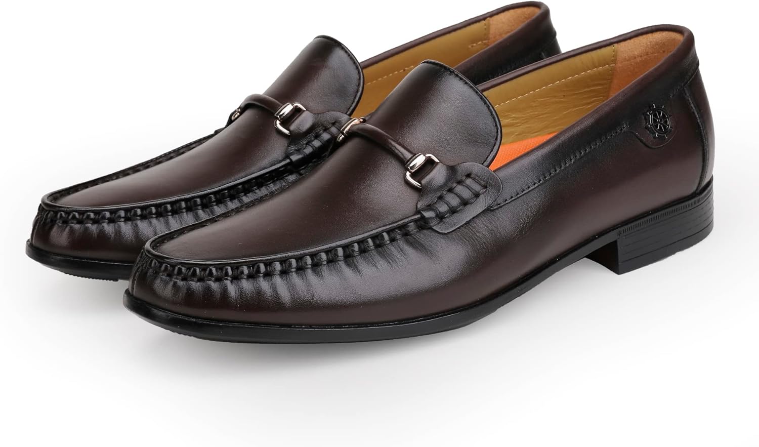 Leather Dress Shoes for Men, Luxury Classic Moc-Toe Penny Shoes Bit Slip-on Loafer for Mens - Image 5
