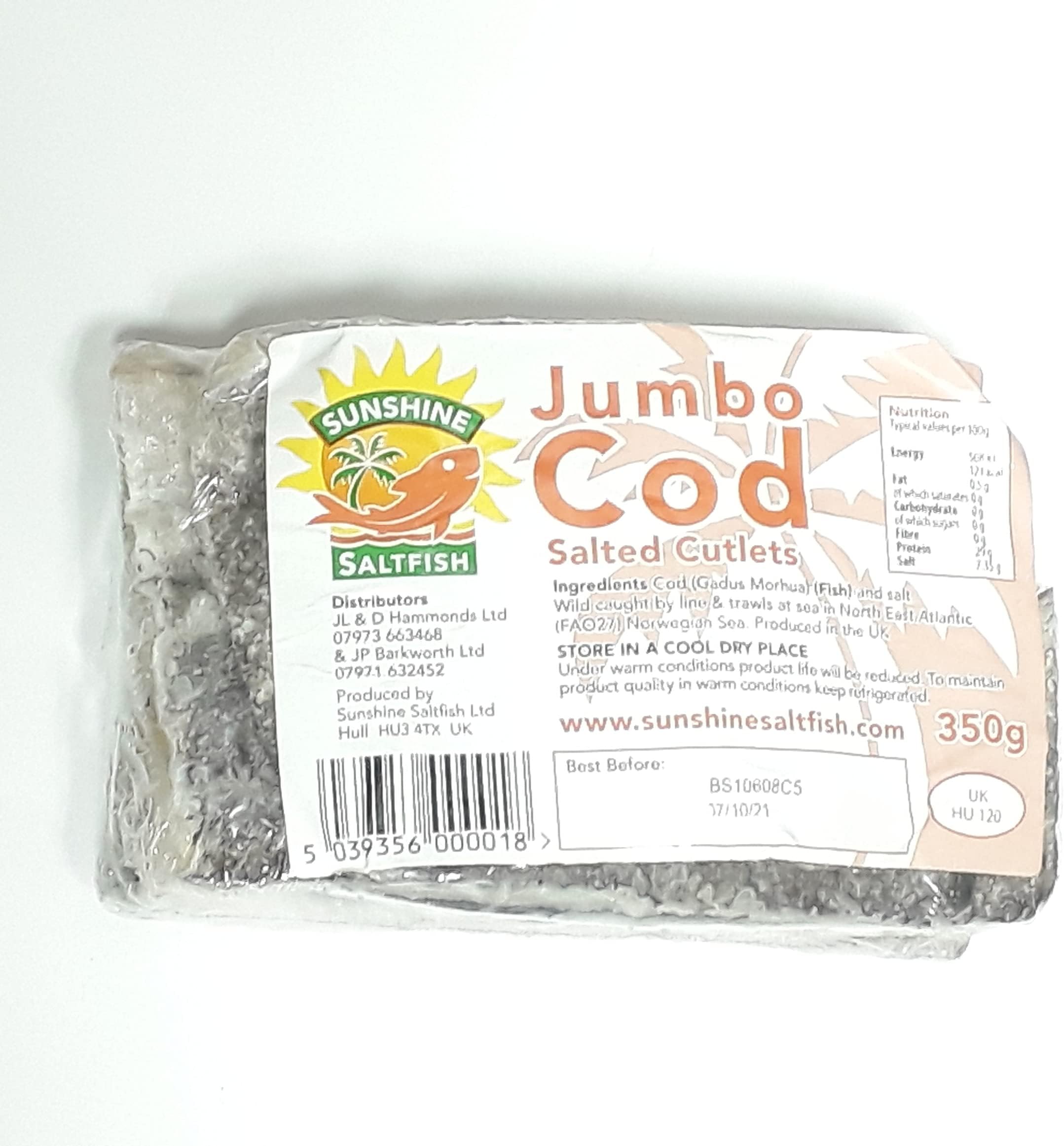 Sunshine Saltfish COD Salted Cutlets (350g)