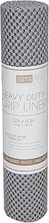 Simplify Grip Liner-Heavy Duty-Non-Adhesive Shelf Liner (12"x60", Grey)