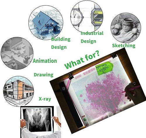 Miniatura 4 de Caja de luz LED portátil A4 ultrafina A4 con tablero de trazado regulable con brillo ajustable para artistas, dibujos, trazos, animación, arte,