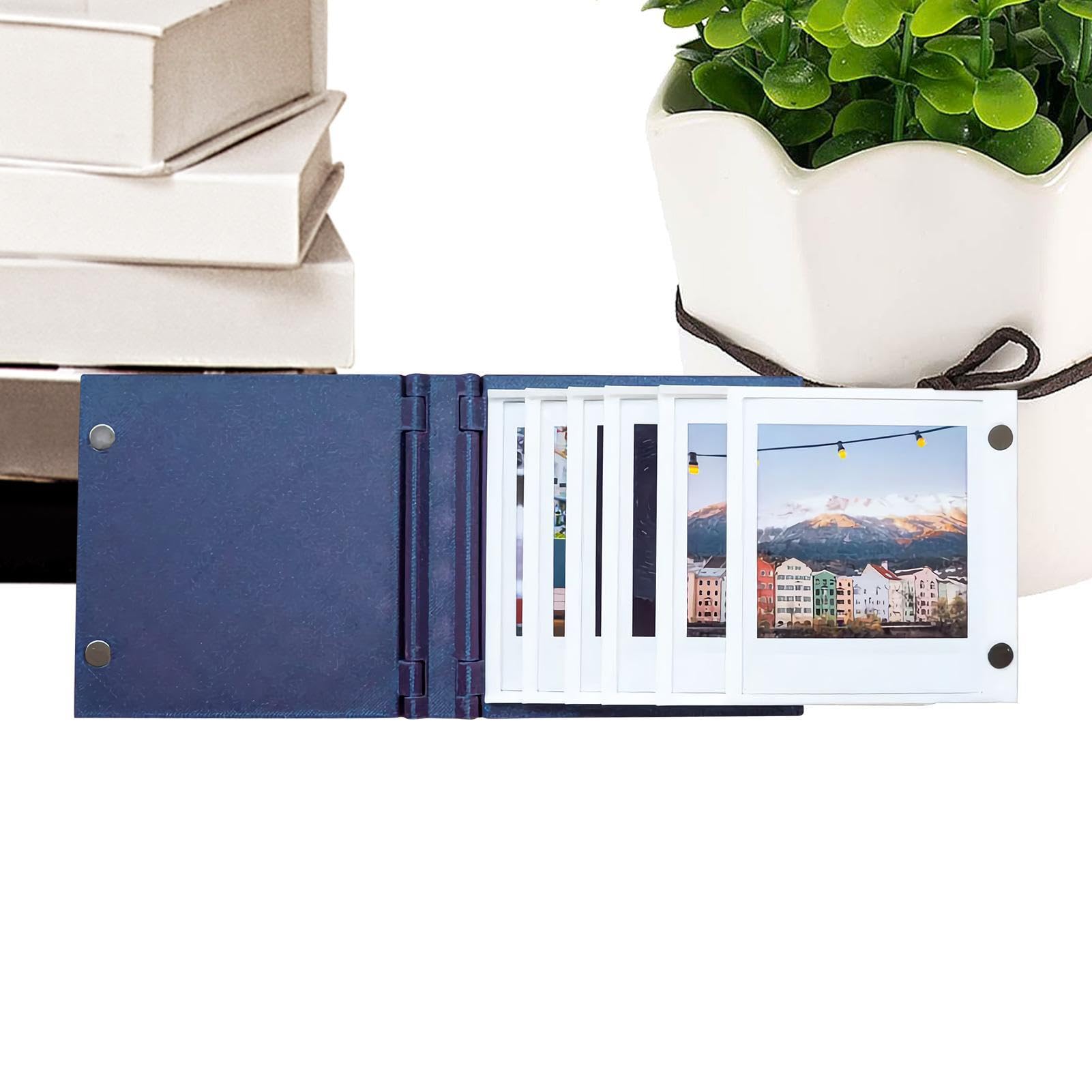 Genérico Libro Álbum de Fotos Carpeta Cuadrada Plegable Pequeña Portátil | Álbum Infantil para Familia Amigos Eventos Especiales Regalo Viaje