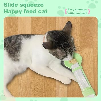 Cat Strip Squeeze Feeder, 2pcs Cute Easy to Clean Cat Treat Spoon lickable with Hanging Hole, Multifunctional Pet Feeding Spoon Not Dirty Hands