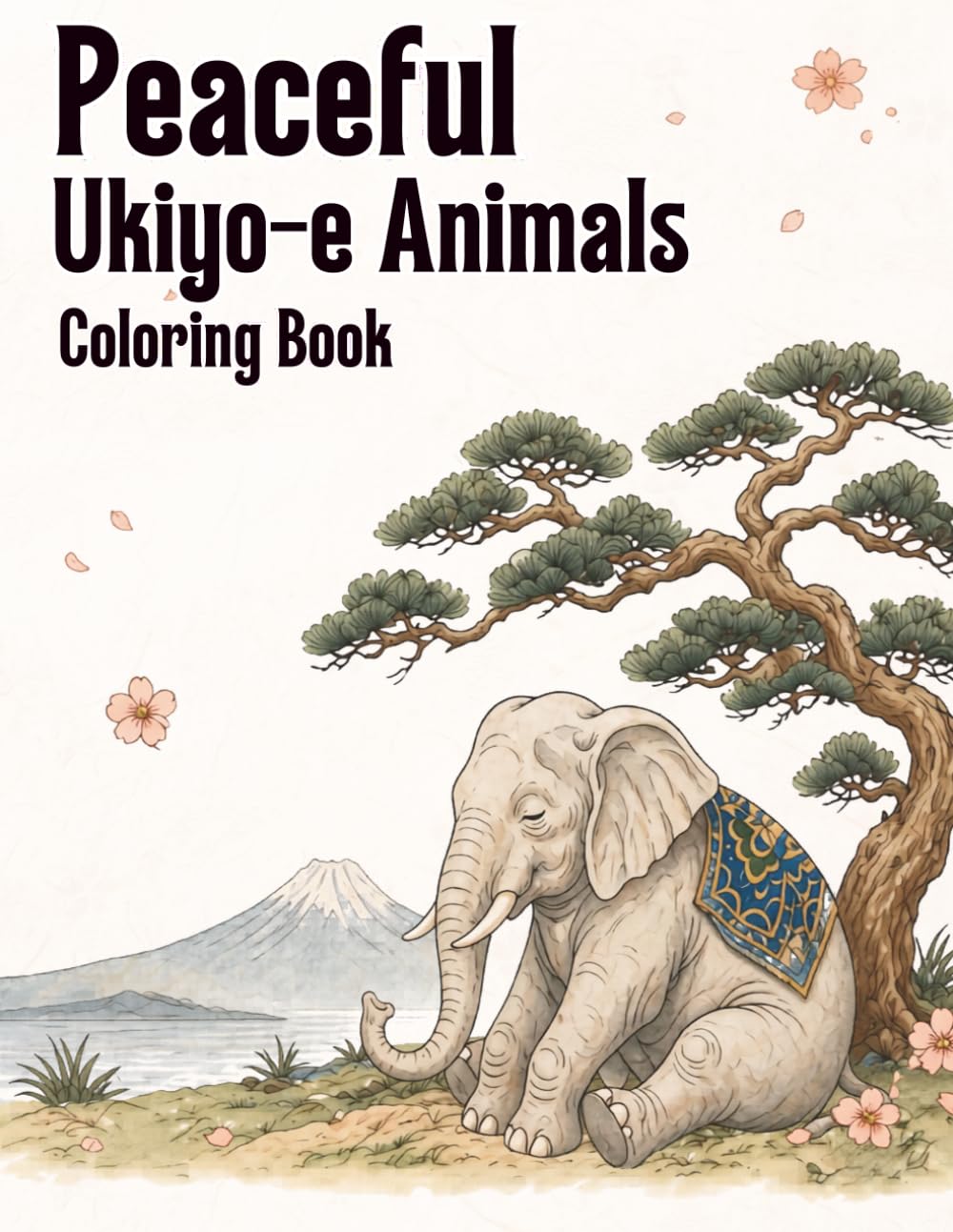 Peaceful Ukiyo-e Animals Coloring Book: 30 Minimal Designs for Relaxation and Stress Relief