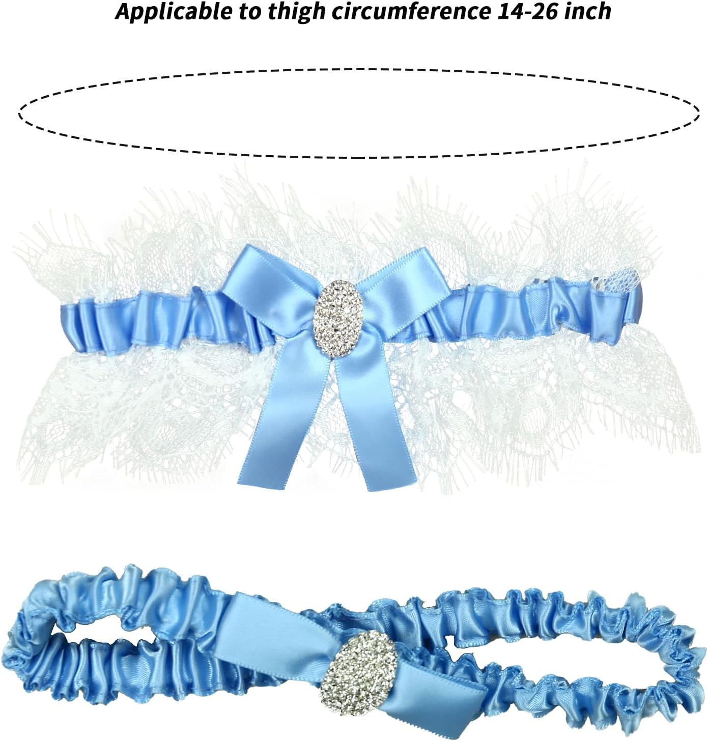 White Lace Wedding Garters Bridal Garter Set for Women Bride Garters With something Blue