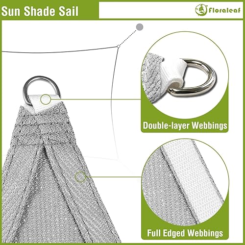 Miniatura 4 de Toldo parasol rectangular de 12 x 24 pies para patio, patio trasero, tela permeable para césped, jardín, actividades al aire libre, color gris claro