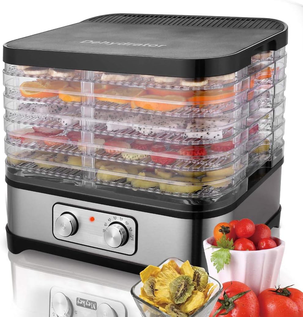 Digital Food Dryer Dehydrator with Digital Temperature Control for D.I.Y Healthy Snacks 5 Removable Trays BPA-Free (5 Trays 1)