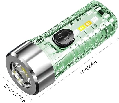 Keychain Work Light | USB Pocket Flashlight,LED Red Blue Small Flashlight for Adventure Game, 5 Brightnesses, 3 Glows, 3 Special Flashes
