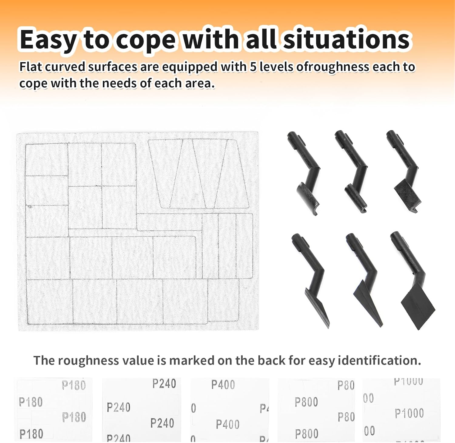 Reciprocating Sander, Variable Speed and USB Charging with LED Light, Pen Sander With 6pcs Sanding Head, Fit for Sanding, Polishing, Finishing, DIY Crafts