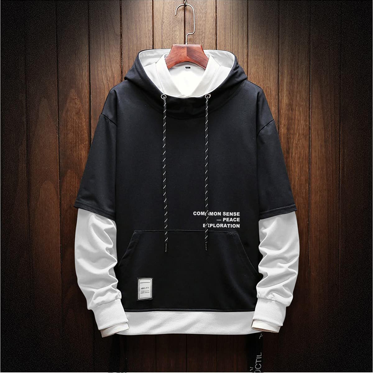 Moshtashio Felpa Uomo con Cappuccio Abbigliamento Felpe Manica Lunga Colori a Contrasto Hoodies Sweatshirt Pullover Tops Autunno Inverno Moda