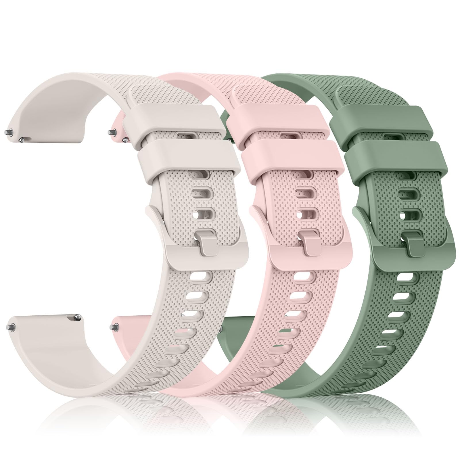 GloryFit Smart Watch Straps for GloryFit T80 T70 T60 T50 P99 P98 Smartwatch, [3-PACK] Quick Release Silicone Replacement Bands 3-PACK 02