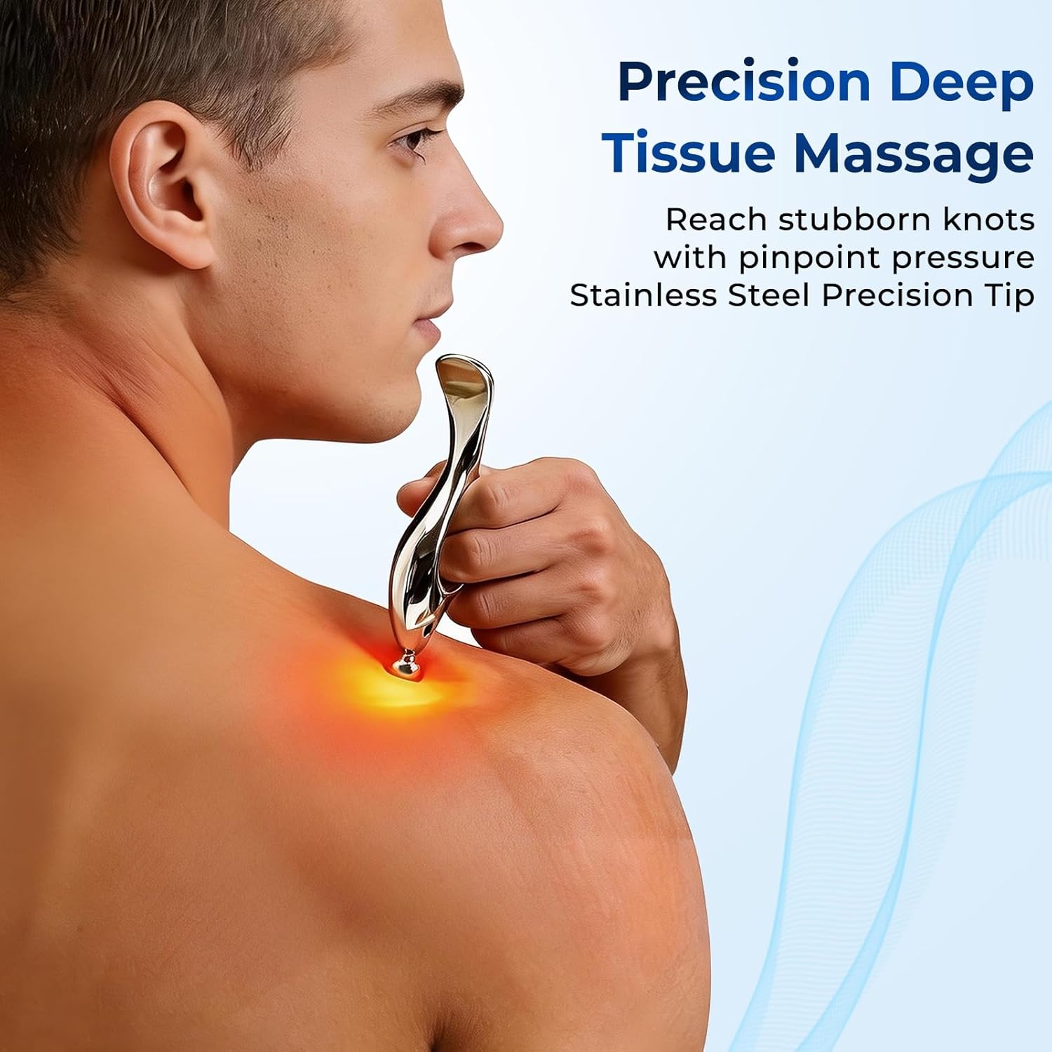 Melonsun Trigger Point Massage Tool & Gua Sha for Face & Body – All-in-1 Deep Tissue Muscle Scraper and Thumb-Saver Acupressure Tool for Facial Sculpting, Full-Body Massage, and Tension Relief