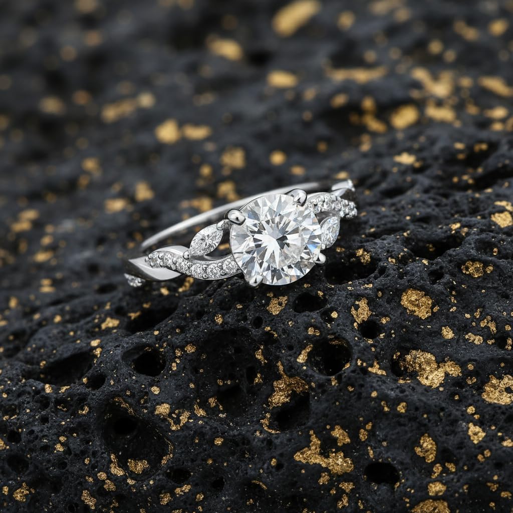 GEHN Moissanite Engagement Ring Sterling Silver Celtic Wedding Band Moissanite Promise Ring Engagement Jewelry for Women - Image 5