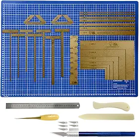 Base De Corte Azul A3 45x30 Kit Scrapbook Réguas Gabaritos MDF Wireo (Estilete Azul)