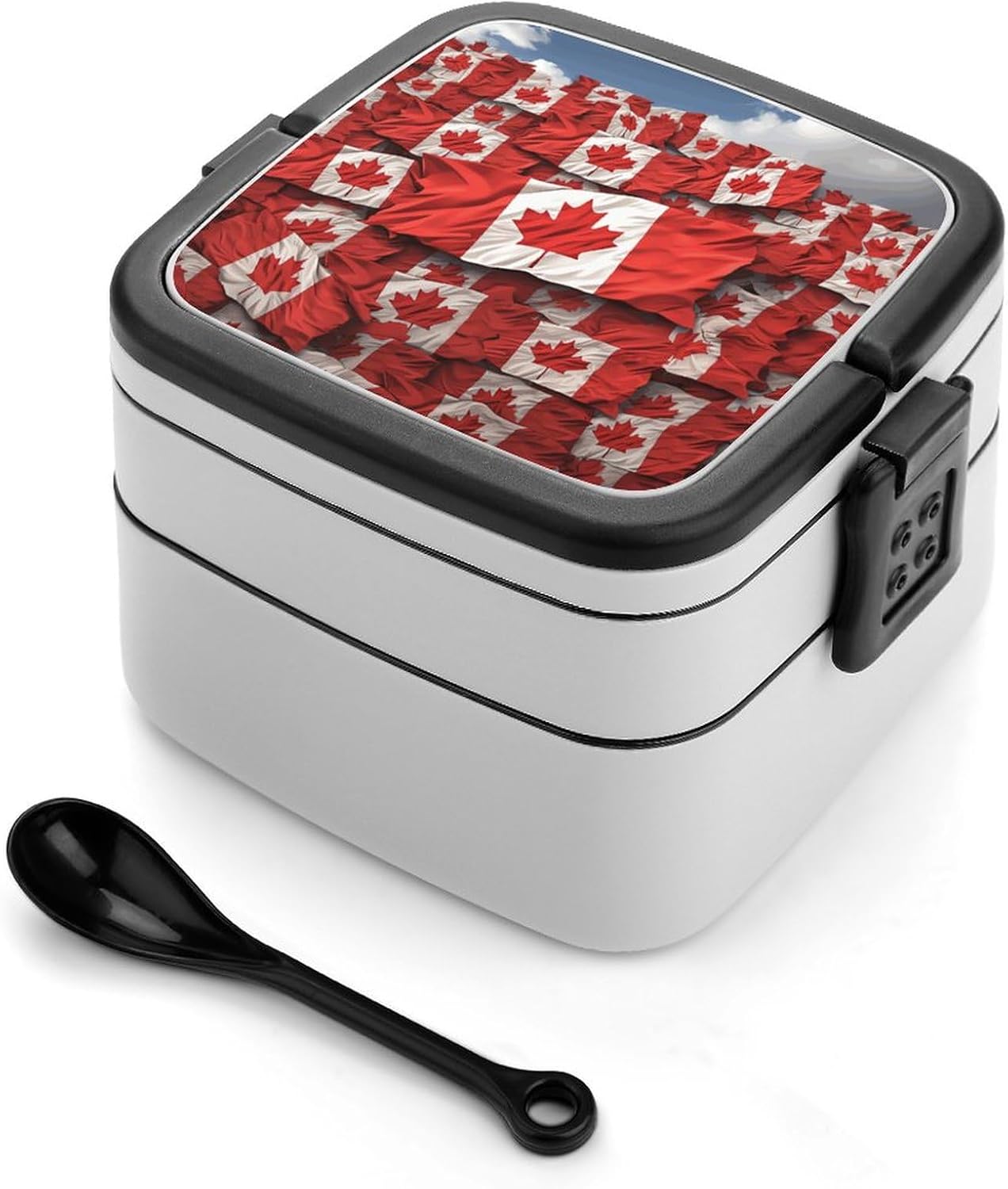 Adults Lunch Box Adult Bento Box Stackable Bento Box BPA-Free Canadian Flag Lunch Box Food Container Ideal for Meal Prep, Work, And On The Go
