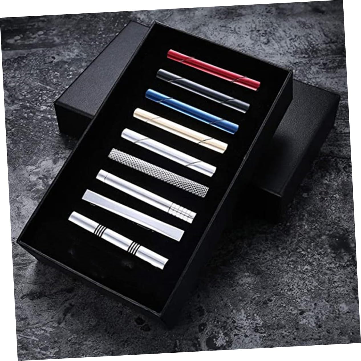 Veemoon Conjunto De Pasadores De Corbata Accesorios Azul Atar Acortar- Clips De Pajarita Clips De Corbata Para Hombres Únicos Clip De Corbata De Los Hombres Cobre