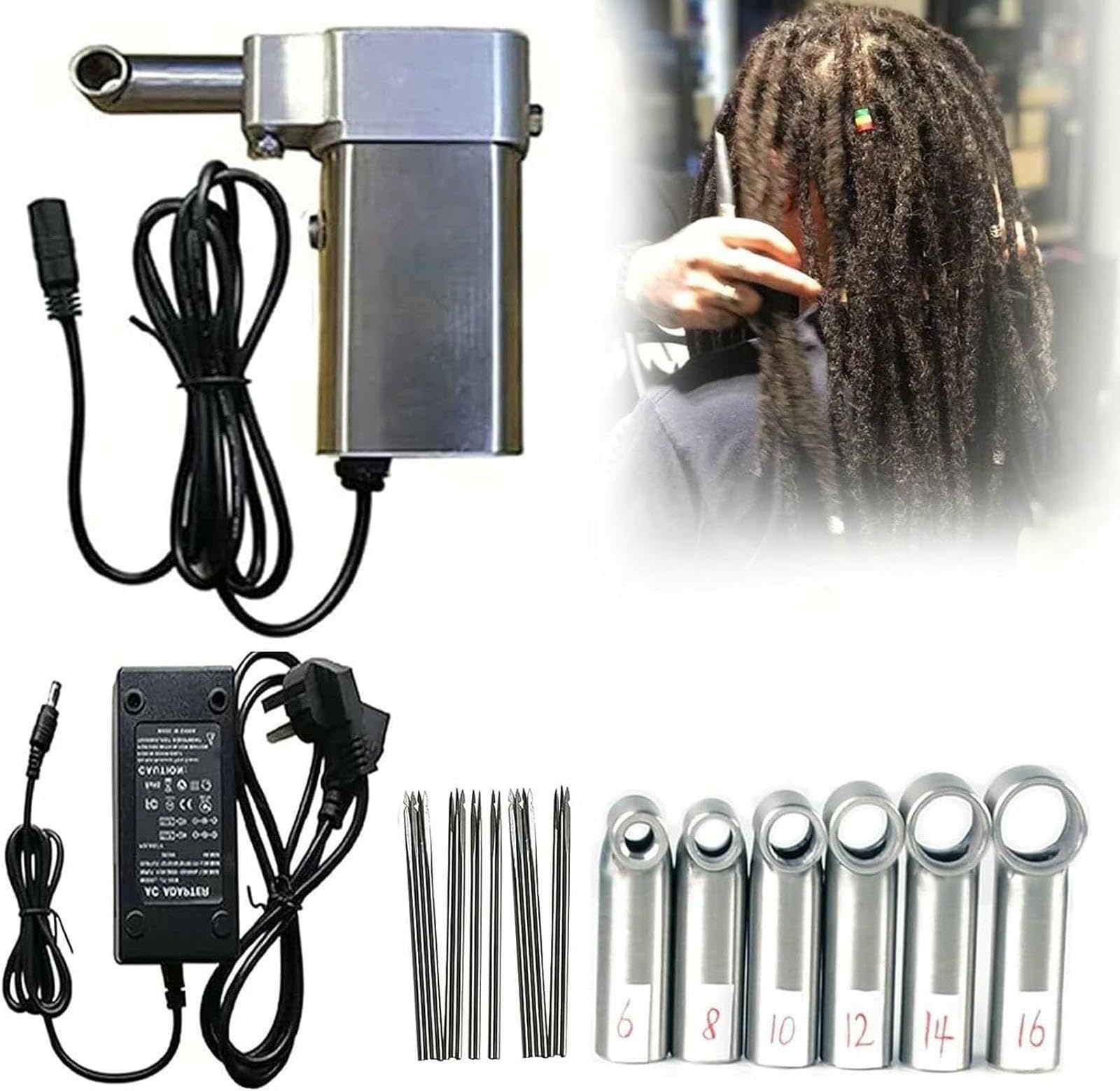 Máquina de rastas eléctrica y tejedor de ganchillo para trenzas de mano