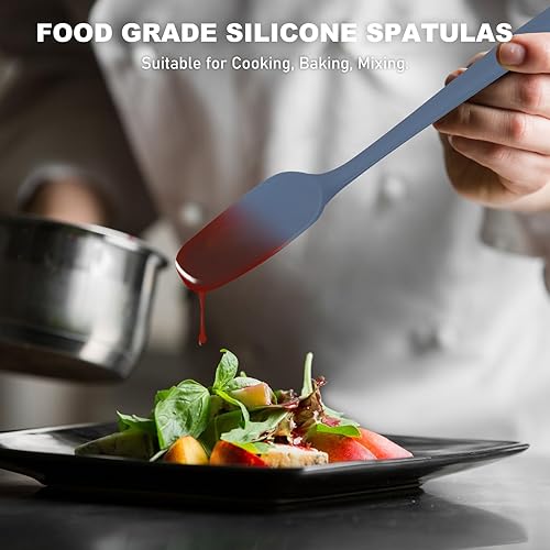 Miniatura 6 de NileHome Juego de espátulas de silicona, 6 paquetes de utensilios de cocina de grado alimenticio con cepillo de silicona, resistente al calor,