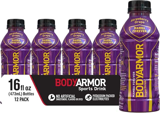 BODYARMOR Sports Drink Sports Beverage, Mamba Forever, Natural Flavors With Vitamins, Potassium-Packed Electrolytes, No Pr...