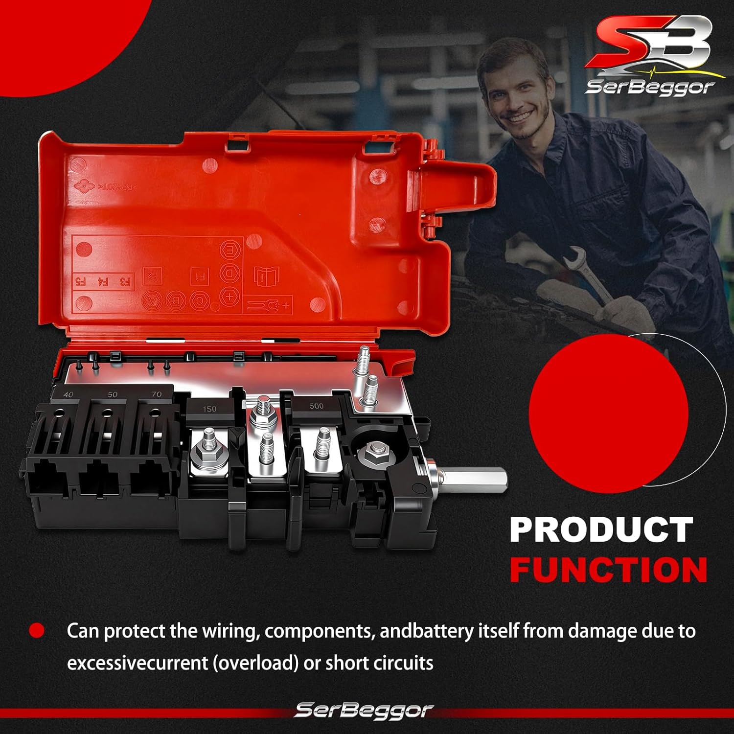 Engine Compartment Pre Fuse Box, Battery Distribution Fuse Block Compatible with Chrysler Pacifica 2017-2026 Voyager 2020-2026 Replaces # 68260128AB