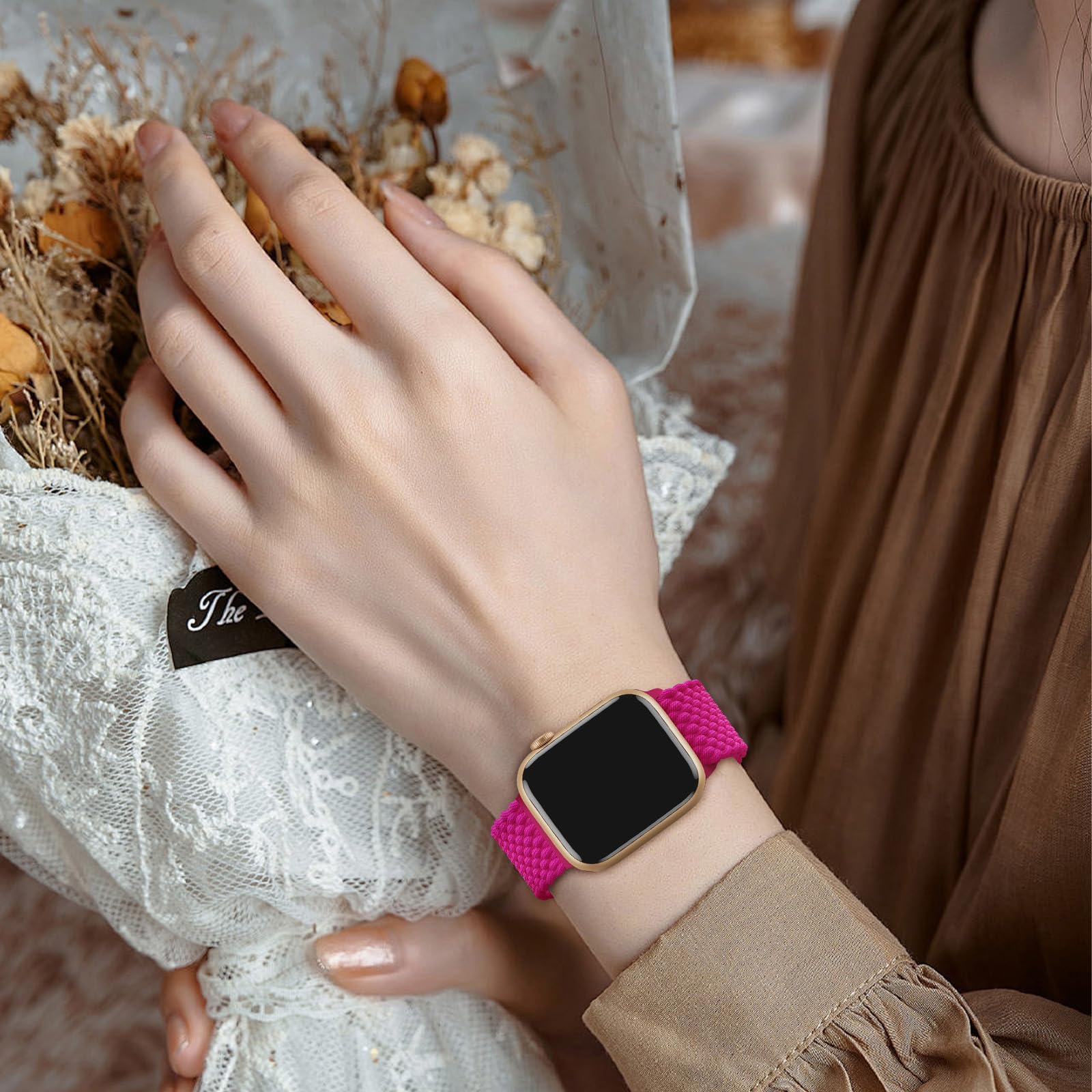 AMSKY Cinturini in Intrecciato Compatibile con Cinturino Apple Watch 40mm 46mm 44 mm 45mm 41mm 42mm 38mm 49mm Donna Uomo, Tessile Cinturino Compatibile con Apple Watch Se Ultra 10 9 8 7 6 5 4 3 2 1