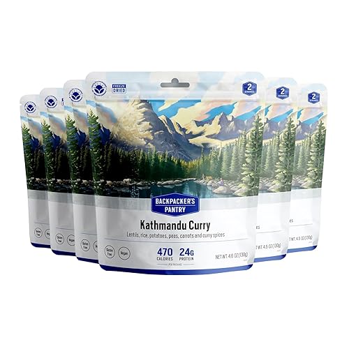 Backpacker's Pantry Kathmandu Curry - Alimento liofilizado para mochileros y campamento, alimento de emergencia, 0.85oz de proteína, vegano, sin
