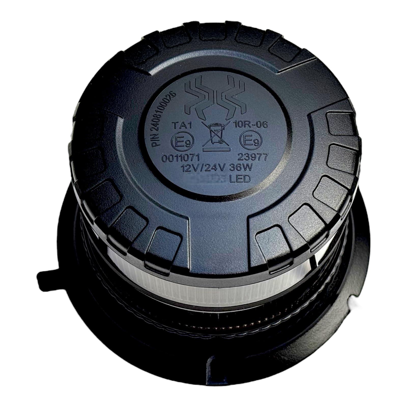 1 feu d'avertissement LED avec 2 modes d'éclairage orange ambre gyrophare 12 V 24 V E9 aimant