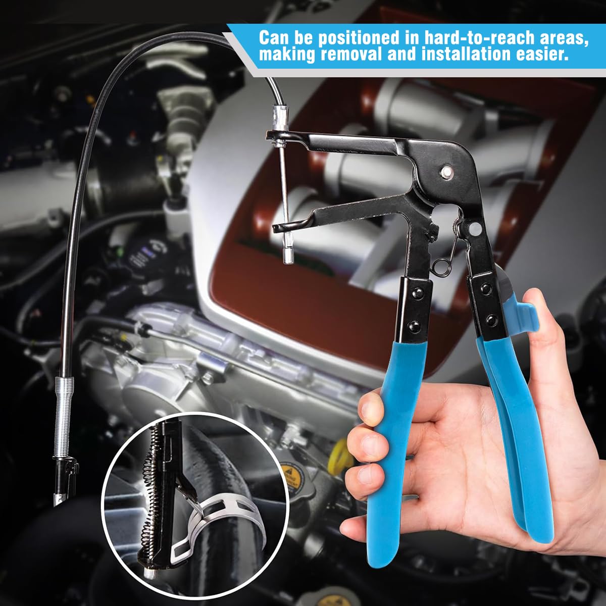 Lot de 4 Pince Collier Durite de Voiture, Pinces pour Colliers de Serrage Pince à Collier de Serrage pour Automobiles pour le Démontage et l'installation de Colliers de Serrage