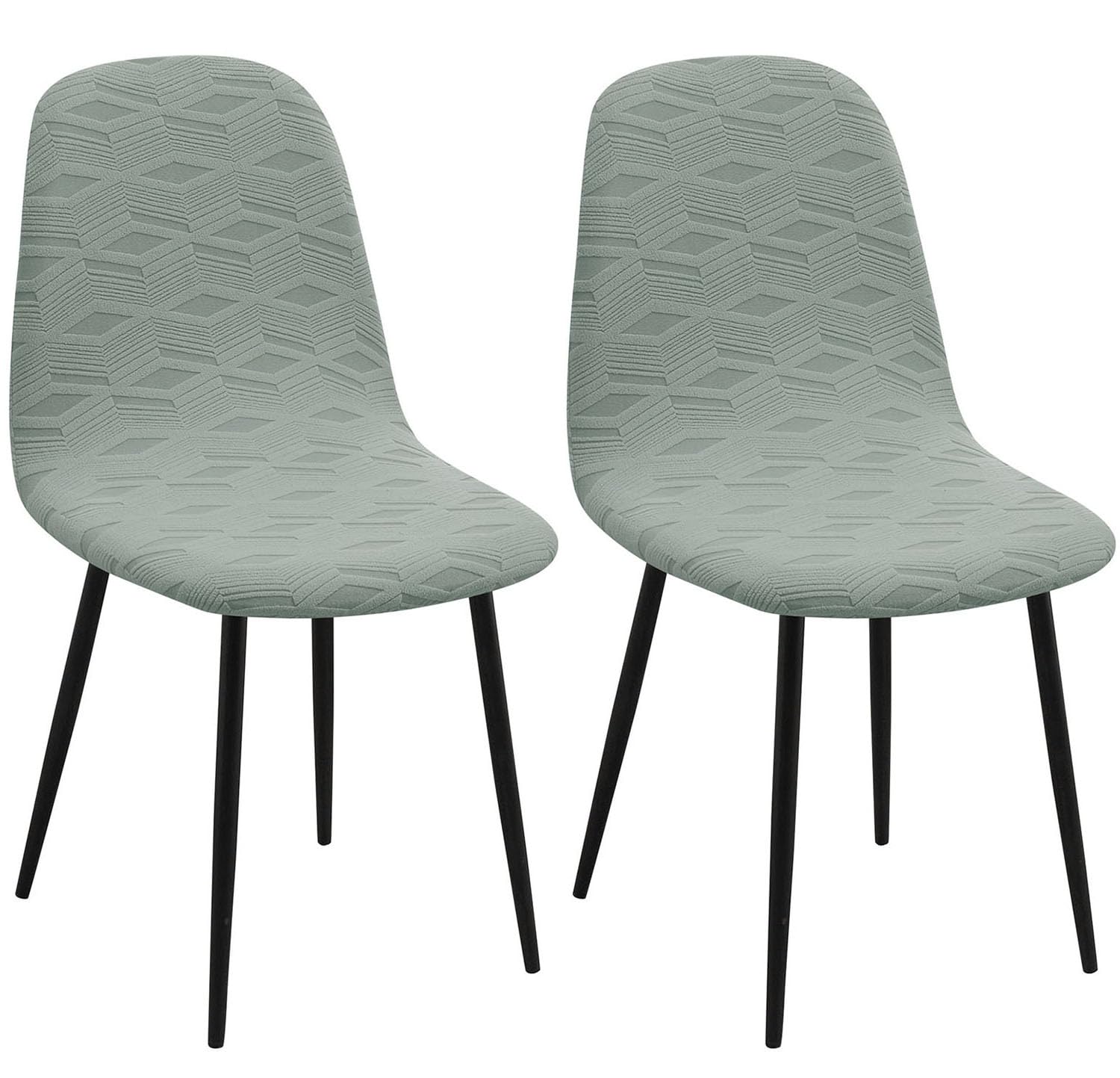 YOPOIY Stretch Shell Chair Covers for Dining Chairs Set of 6 4 2, Soft Cat Scratch Proof Mid Century Modern Chair Slipcovers, Armless Chair Furniture Protector (green,2 PCS)