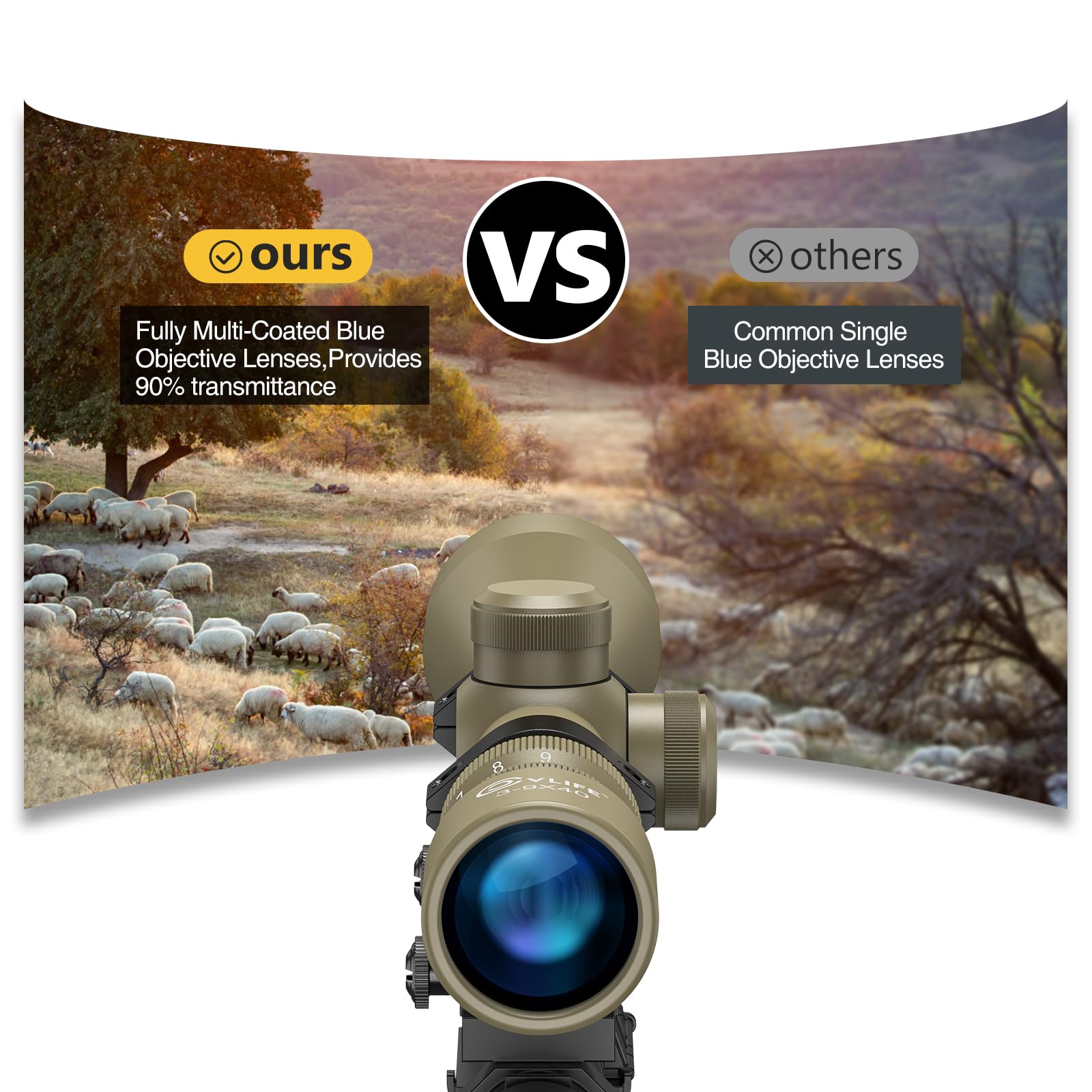 Vlife Rifle Scope Snapklik.com : CVLIFE 3-9x40 Rifle Scope R4 Reticle Optics Crosshair ...