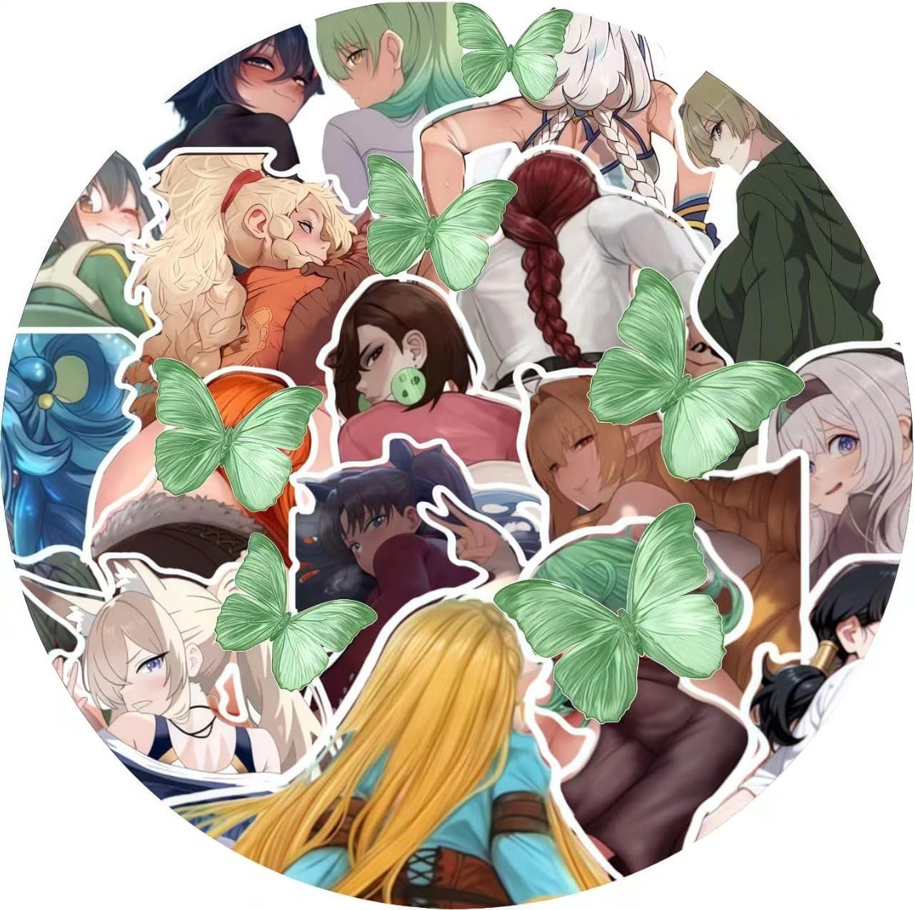 60pcs Anime Girl Stickers-Nake Cartoon Girl Vinyl Decals for Men - Car, Truck, Laptop, Motorcycle Accessories